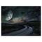 Designart - Rural Road Through The Meadow Under Full Moon - Nautical & Coastal Canvas Wall Art Print